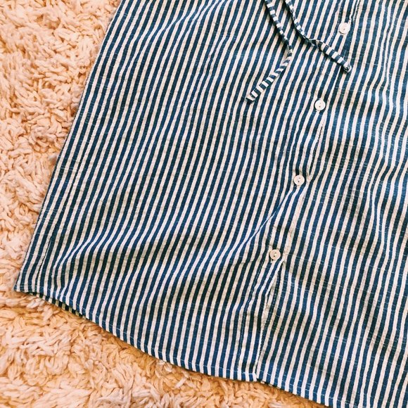 Love Notes Blue Striped Off-The-Shoulder Dress - Picture 4 of 9